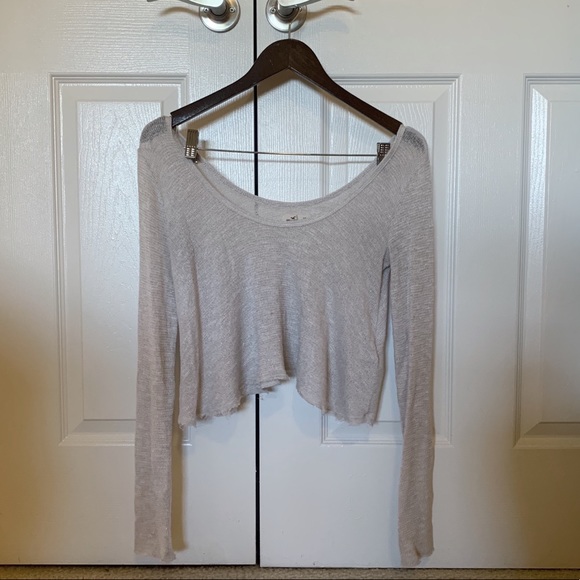 Long Sleeve Knitted Crop Top - Picture 1 of 3